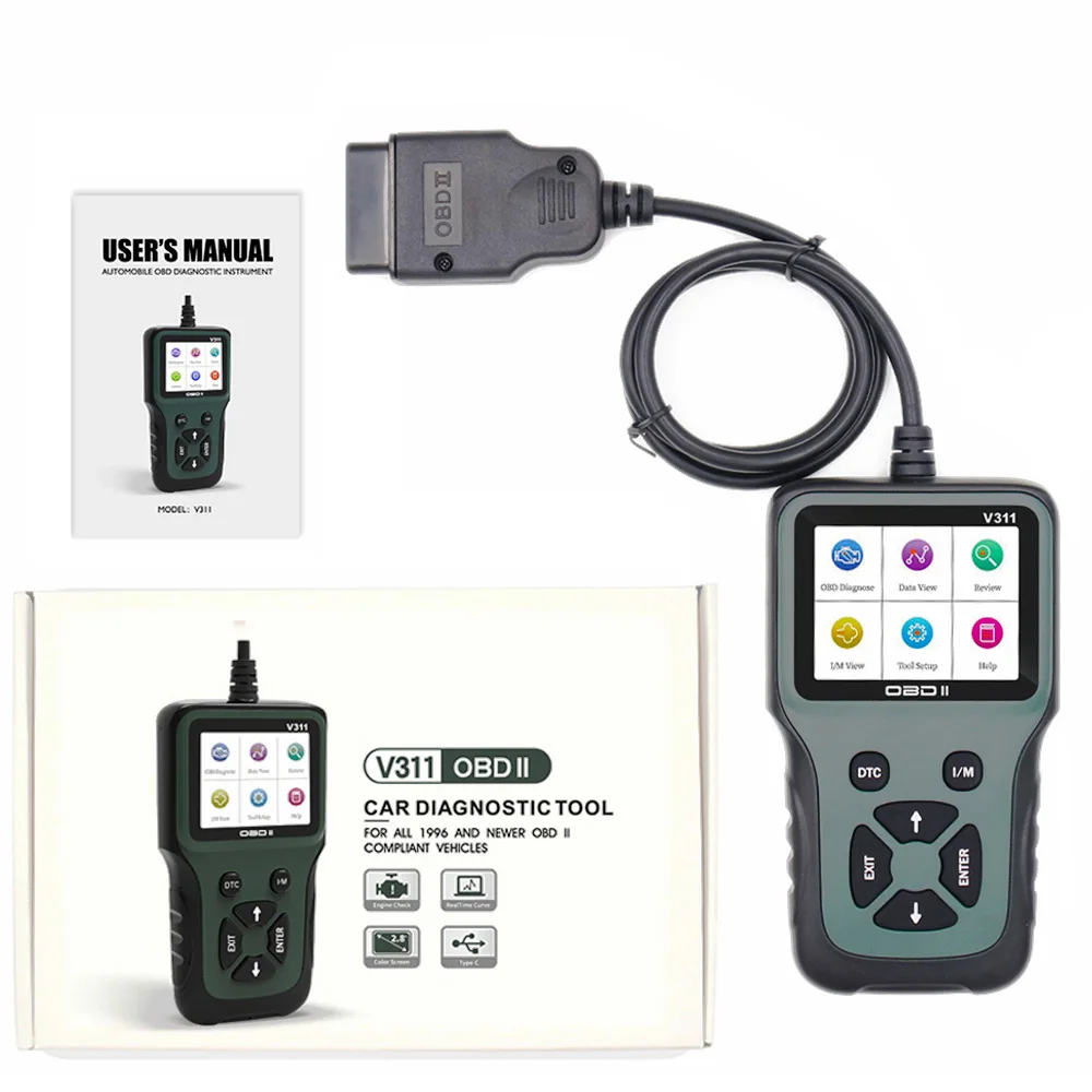 V311 диагностический сканер OBD2 инструмент Устройство для считывания