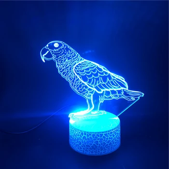 

3D Lamp The Parrot Animal The Alarm Clock Base Atmosphere Battery Powered Smart Phone Control APP Control Led Night Light Lamp
