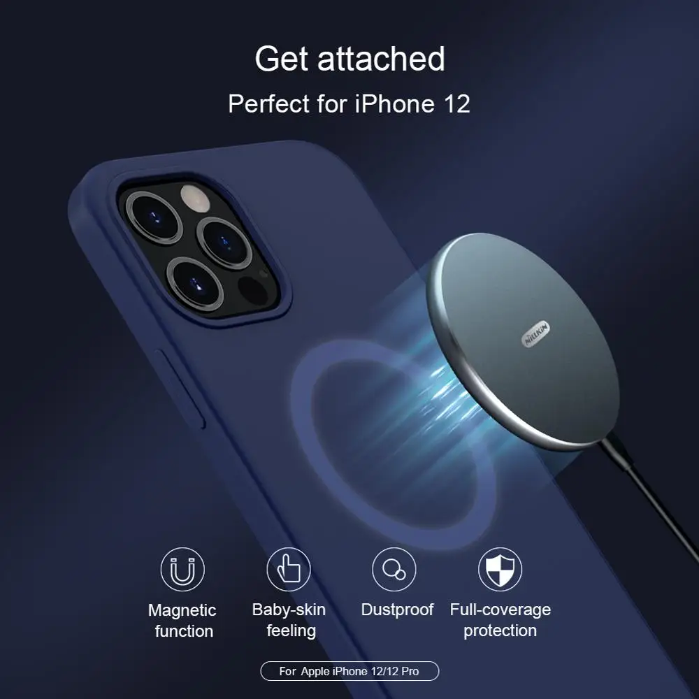 NILLKIN For iPhone 12 Pro Case Magnetic Silicone Phone Case For iPhone 12 Pro Max Phone Back Case Full Cover For iphone12 mini