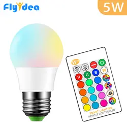 E27 5 Вт Светодиодный светильник bulb16 Магия изменения цвета лампы 220 В 110 В RGB вечерние умный дом лампа освещения с регулируемой яркостью памяти