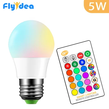 

E27 5W LED light bulb16 Color Changing Magic Bulb 220V 110V RGB Party Smart Home Light lamp Dimmable Memory IR Remote Control