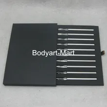 10 шт. 105 мм Удлиненные Наконечники для татуировки из нержавеющей стали с подарочной коробкой для игл для тату-Машины Поставка аксессуаров