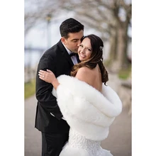 

Wedding Boleros Fur Shawl Sleeveless Women Late Autumn Winter Bridal Wraps Warm Fur Wrap Bridal Jacket Evening Boleros