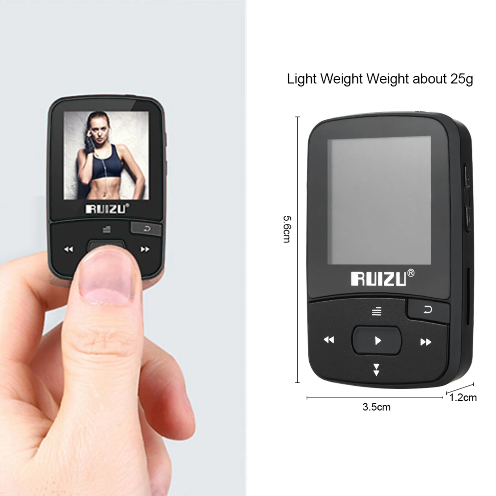 Original RUIZU X50 8GB sport mini 1.5in MP3 Player Bluetooth Pedometer TF Card FM Radio Recording E-book Time Calendar android mp3 player