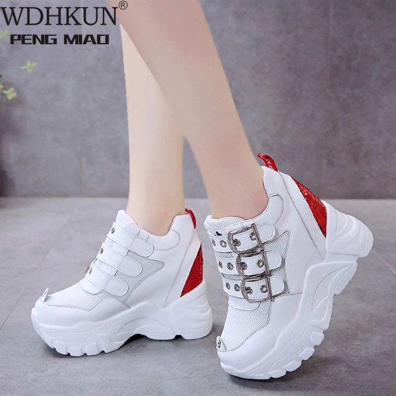 

WDHKUN Net Red Hidden Wedge Platform Dad Shoes Women's Tide 2020 New Autumn Shoes Female Sports Casual Shoes zapatos de mujer