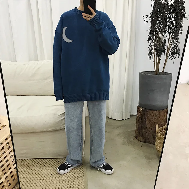 Reflective Sweater Men Warm Fashion Sweter Clothes Casual Knit Sweaters Man Streetwear Loose Long-sleeved Pullover Men M-2XL Reflective Sweater Men Warm Fashion Sweter Clothes Casual Knit Sweaters Man Streetwear Loose Long-sleeved Pullover Men M-2XL