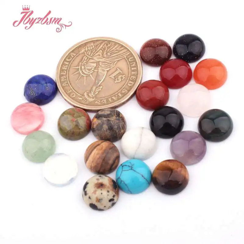 10 мм круглые кабошоны в виде монеты купол незасверленные бусины из натурального