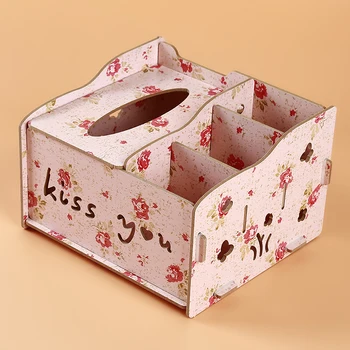 

DIY Tissue Box Cover Wood Napkin Holder Tissue Dispenser Living Room Desktop Debris Organizer Phone Remote Control Storage Box