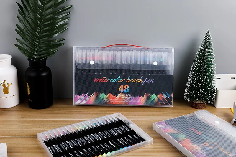 Цветной премиум-живопись, набор мягких кистей и 1 Акварельная кисть, школьные товары для рукоделия, маркеры, Перманентный маркер 04360
