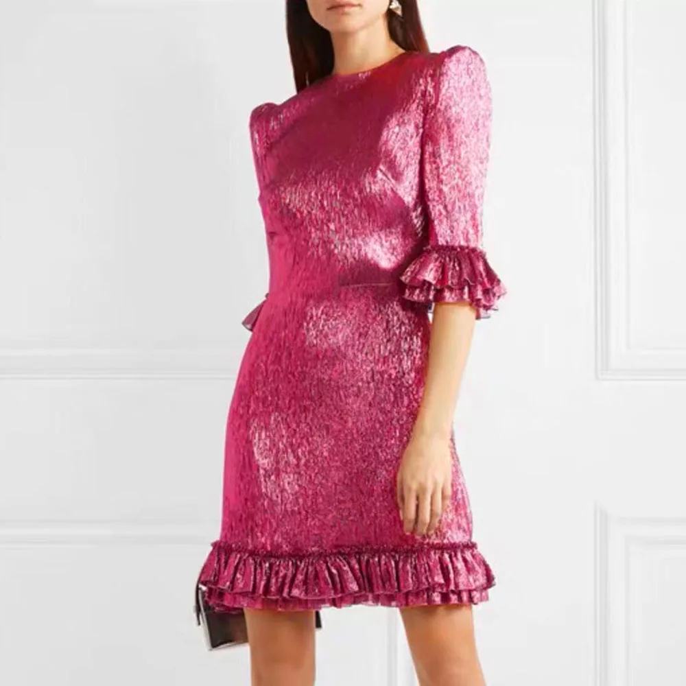 Новое женское красное черное хаки с круглым вырезом с длинным рукавом Vestidos вечернее облегающее платье