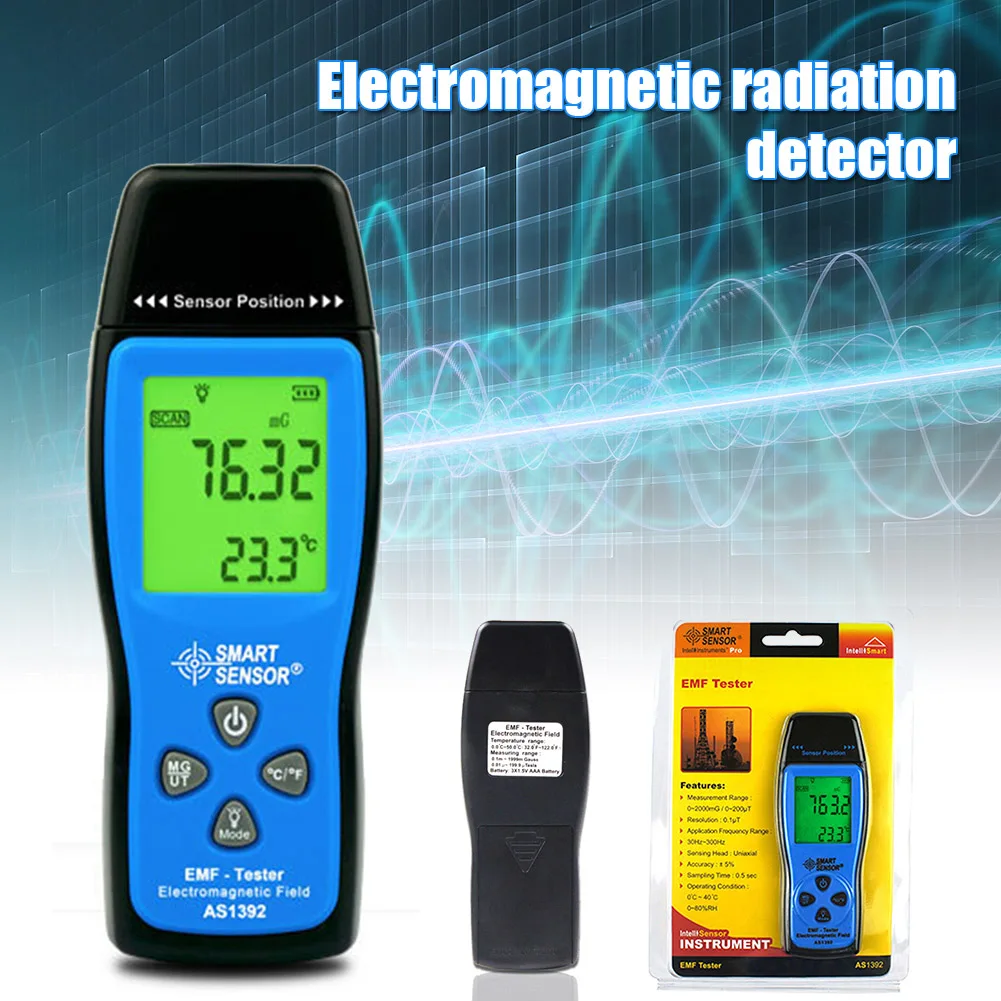 Электромагнитное поле детектор излучения ручной EMF цифровой ЖК измеритель