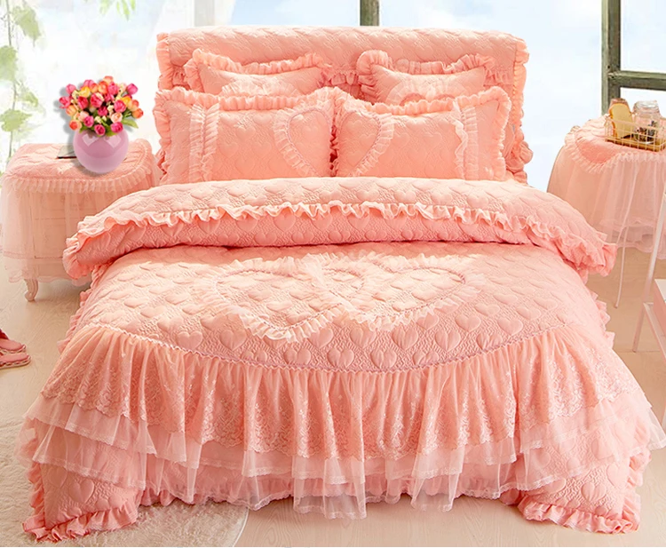 Korean Bedspreads Princess Bed Skirt 1.8 M Four Sets Of Lace Bedspreads