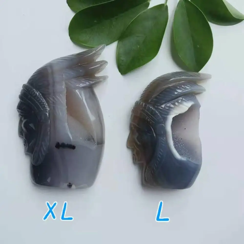 

High Quality Agate Geode Indian Heads Shape Stone Realistic Beauty Hand Polished For Gift &Home Decor WYQ