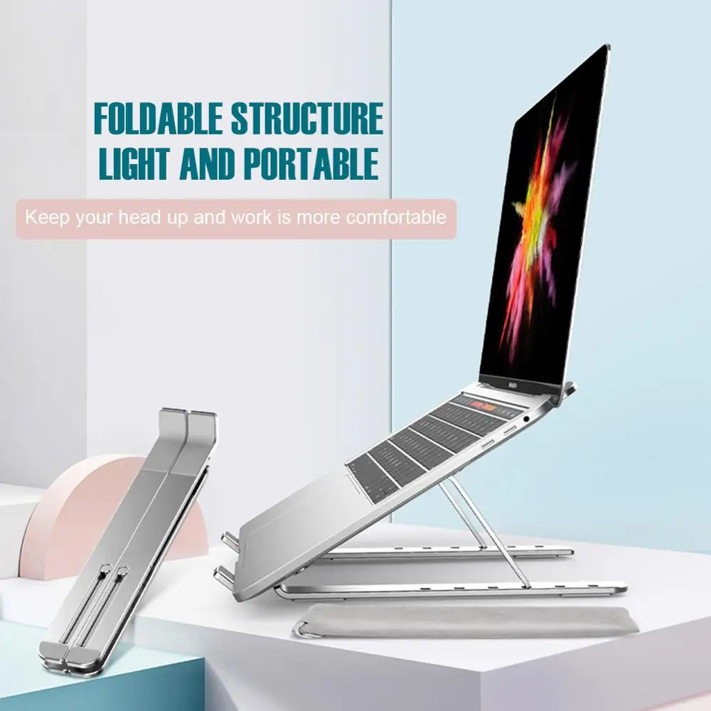 

Aluminum alloy laptop computer stand desktop lift folding heat dissipation frame adjustable portable suitable for 11-17.3 inches