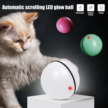 

Cats Toys Ball USB Rechargeable LED Luminous Pet Dogs Toy Rotating Interaction Balls TN88