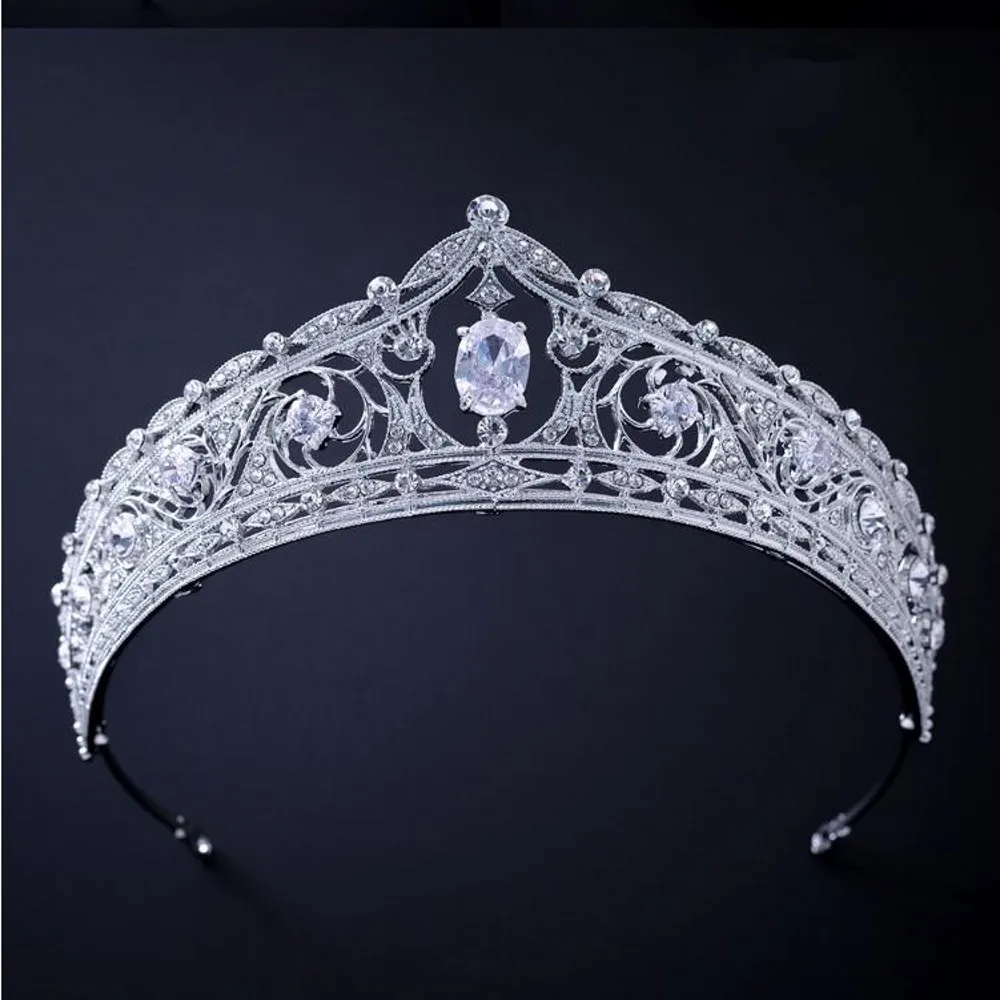 Silver Color Crowns and Tiaras Hair Accessories For Women Wedding Accessories Crown For Bridal Crystal Rhinestone Diadema Tiara jewelry accessories hair accessory hair headdress bridal headwear hair band crown