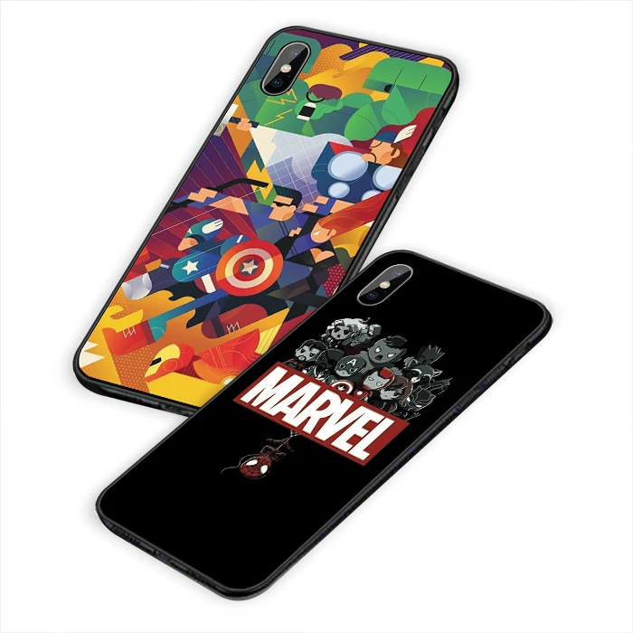 Силиконовый мягкий чехол I am Marvel для iphone XR X XSMAX 5 5S 6 6S 7 8 Plus 11 11ProMax Coque Funda