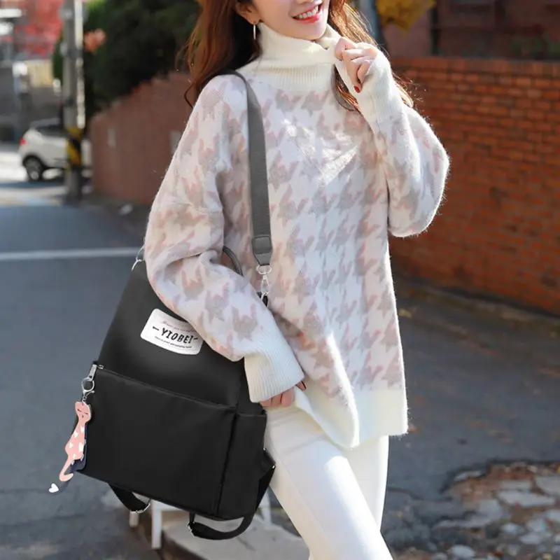 

Women Backpack Ladies Rucksack Waterproof Nylon School Bags Anti-theft Dayback Shoulder Bags F42A