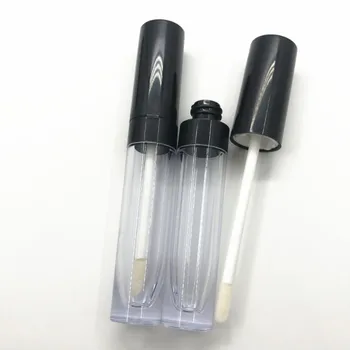 

7ml Top Grade Transparent Empty Lip Gloss Tube Black Cap Lip Gloss Refillable Bottles Clear Plastic Creativ Lip Paint Oil Bottle