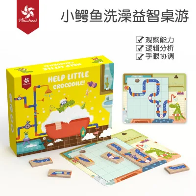 

Pinwheel Children Logical Thinking Training Early Education Puzzle Board Game Small Crocodile Bath Bath Maze Toy