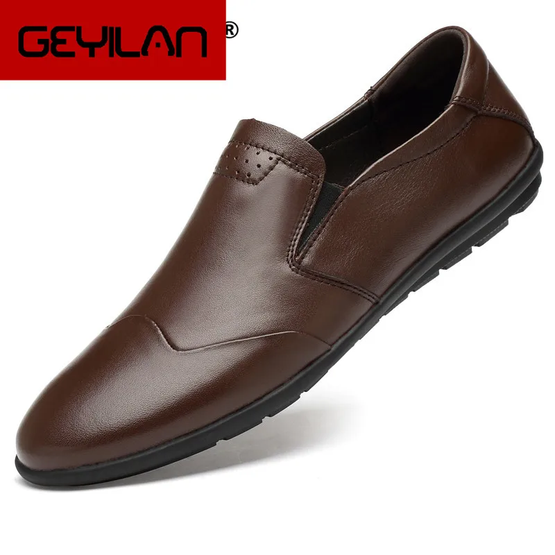 

Italian Mens Shoes Casual Luxury Brand Summer Men Loafers Genuine Leather Moccasins Comfy Breathable Slip on Boat Shoes