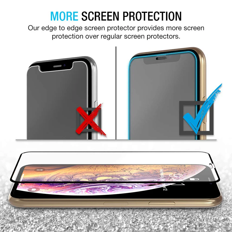 3 шт. в упаковке, Защита экрана для iPhone 11 Pro Max 10X, более прочная новинка, защита из закаленного стекла, Бесплатный аппликатор для iPhone XS, XR, XS, Max