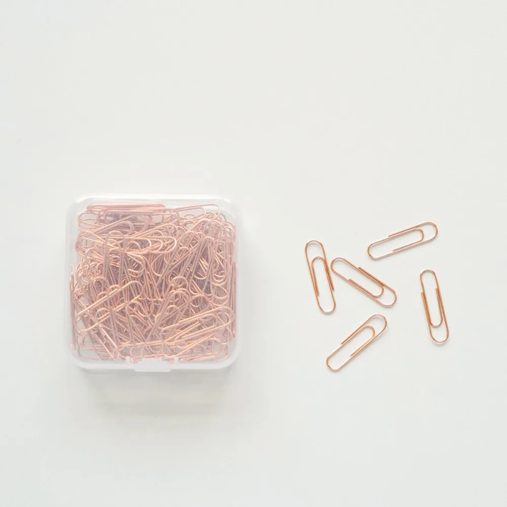 28mm rosegolden paperclips 120 Pcs/Pkg cute kawaii metal paper clip bookmarks Office supplies