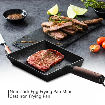 

TTLIFE Thickened Japanese Omelette Pan/Egg Pan Non-stick Rectangle Mini Frying Pan Tamagoyaki Cast Iron Pan Kitchen Pots Pans