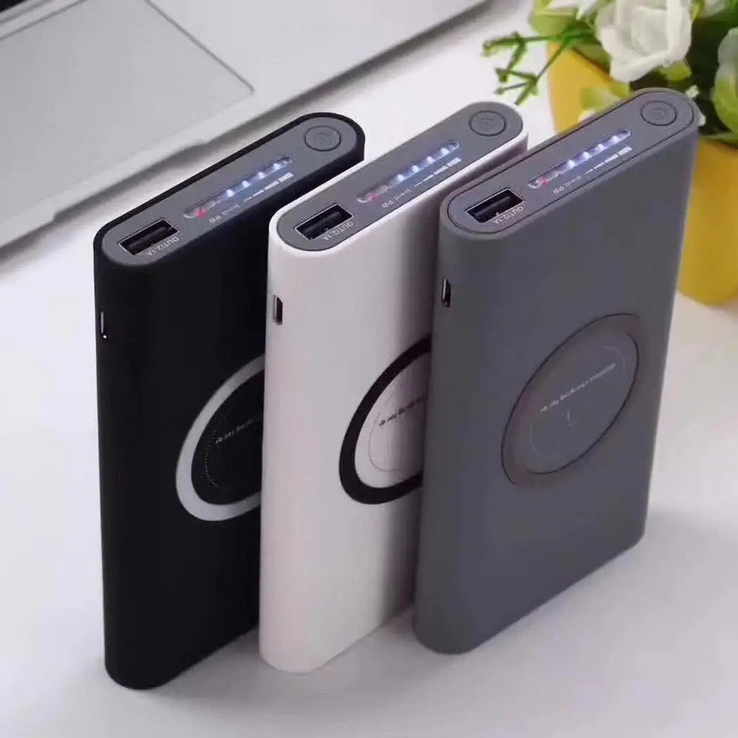 Qi Wireless Charger Power Bank Mobile Phone External Battery DC 5V-2A(MAX) DC 5V-2A powerbank Charger Plastic