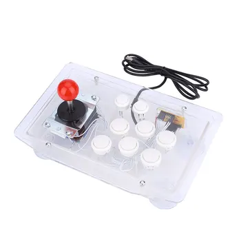 

New Transparent Clear Acrylic Arcade Joystick USB Wired 8 Directional Buttons Computer Gaming Joystick