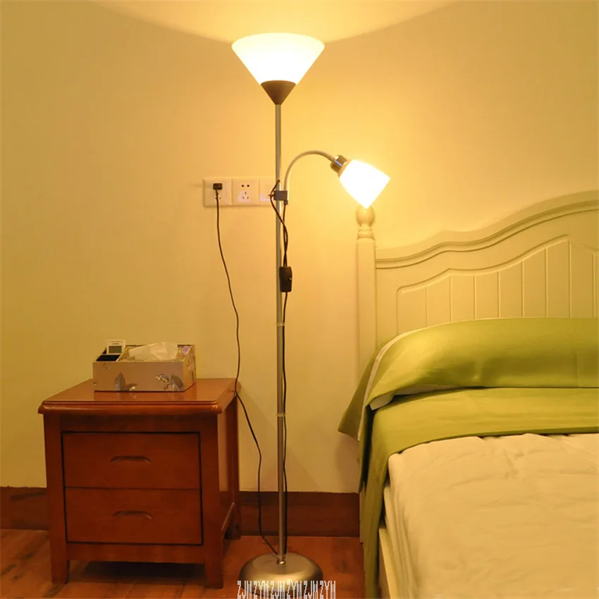 L002 напольная лампа с двойной головкой для гостиной, спальни, креативная простая светодиодная прикроватная декоративная вертикальная светодиодная настольная лампа E27 220 в