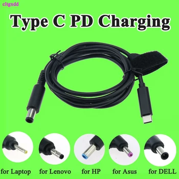 

USB Type C PD Charging Cable Cord Dc Power Adapter Converter Male 5.5*2.1 Jack connector for Lenovo Asus Dell Hp Laptop Charger