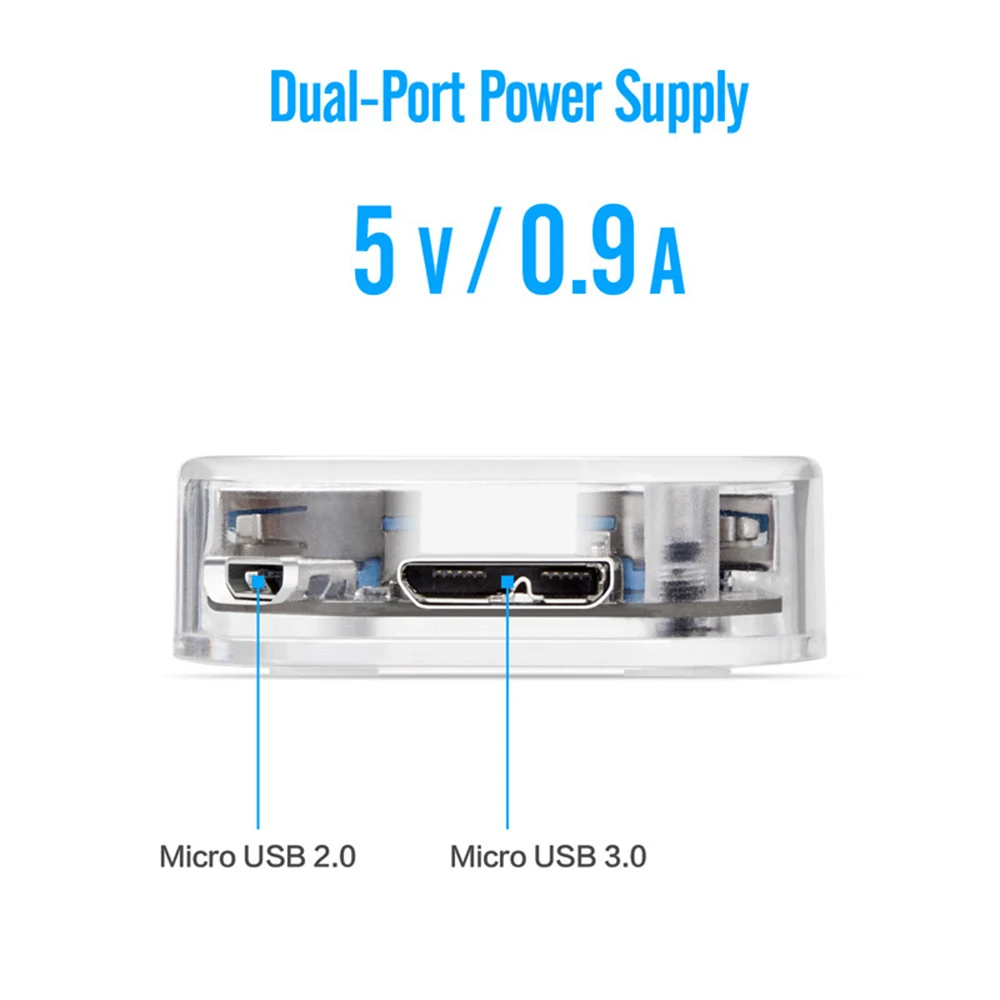 Поддержка OTG 4 порта USB3.0 прозрачный концентратор высокая скорость с микро USB интерфейс питания usb-хаб для Mac/Windows/Linux концентратор 3,0