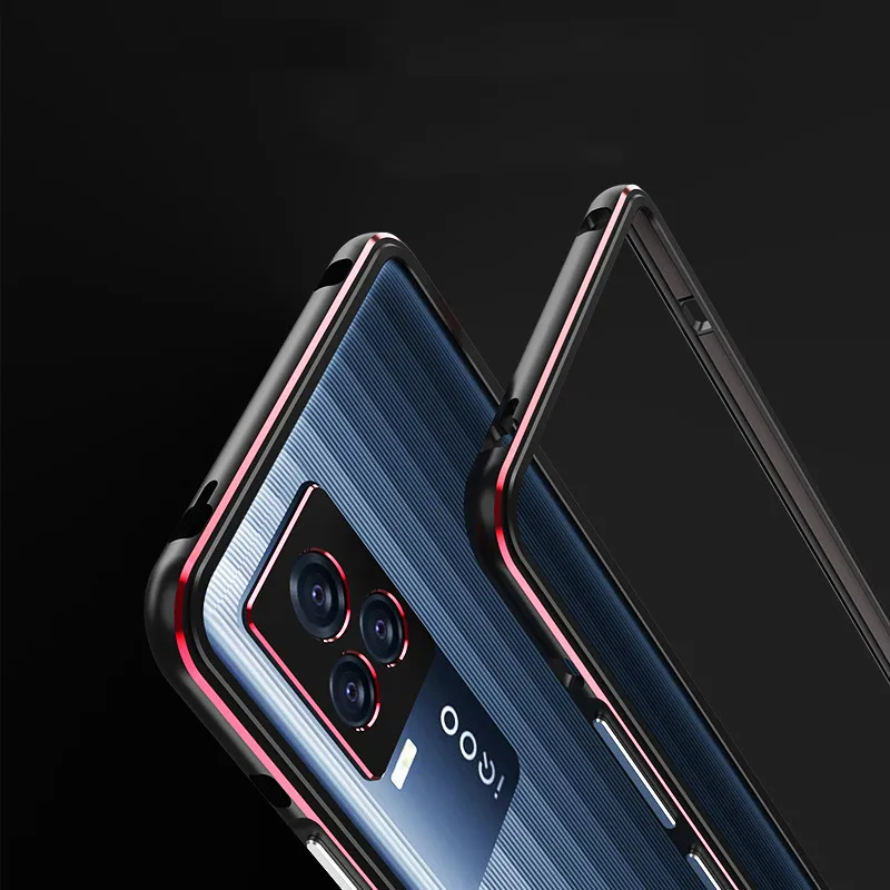 For Vivo iQOO 7 Aluminum metal bumper Frame Slim Cover phone case+ carmera Protector