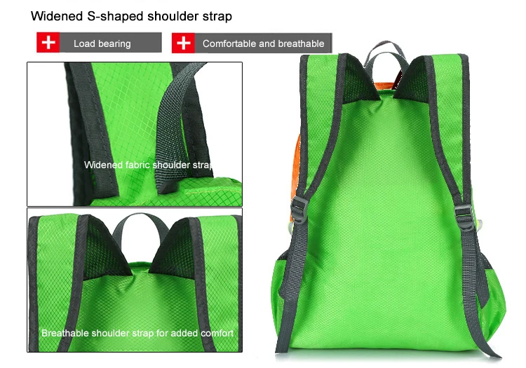 Etto Outdoor Movement Fold Backpack Super Light Waterproof Folding Bag Travel Camping Mountain Climbing Portable Fold Backpack