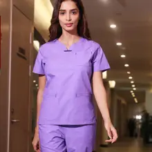 Женская медицинская Униформа доктор Весна/Лето с коротким рукавом наборы скрабов медсестры униформа салон красоты стоматологическая клиника Рабочая одежда