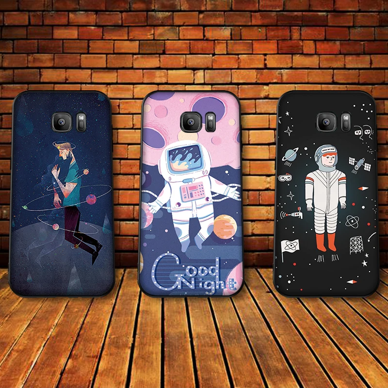 Роскошный черный чехол для samsung Galaxy S6 S7 Edge S8 S9 S10 PLUS NOTE 8 9 M10 20 30 художественная