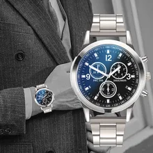 New men's high-grade quartz watch stainless steel bracelet chain disc leisure simple quartz watch holiday gift часы мужские 50