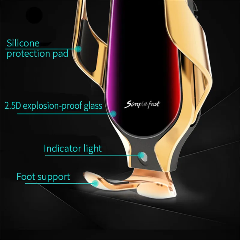 10 Вт автоматическое зажимное автомобильное беспроводное зарядное устройство Быстрая зарядка для Iphone 11 Pro XR XS huawei P30 Pro Qi инфракрасный датчик держатель телефона