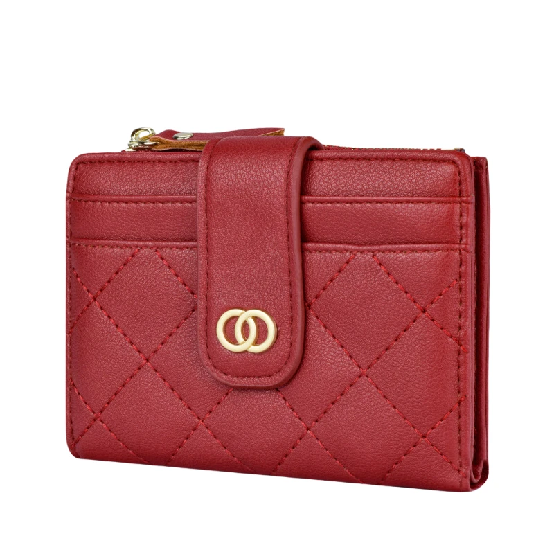 Женский мини-кошелек маленький тонкий кошелек двойного сложения с отделением