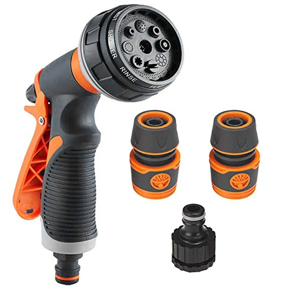 Насадка для садового шланга спрей для полива высокого давления спринклер регулируемые узоры шланг сопло с быстрым подключением и соединителем
