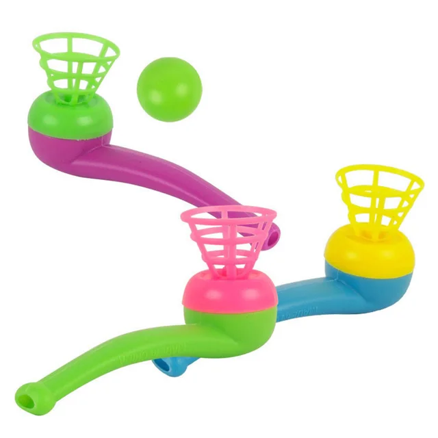 2021 10PCS Children Toys Blow Pipe & Balls Kid  Blowing Toys Gift Plastic Pipe Balls Toy Color Random 1