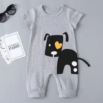 

Toddler Baby Girls Boys Short Sleeve Cartoon Print Soft One Piece Romper Infant Summer Casual Jumpsuit Cotton Clothing