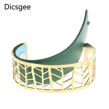 

Cremo Leaf Gold Stainless Steel Bracelets Bangles for Women Acier Inoxydable Interchangeable Bracelet Femme Manchette Bijoux