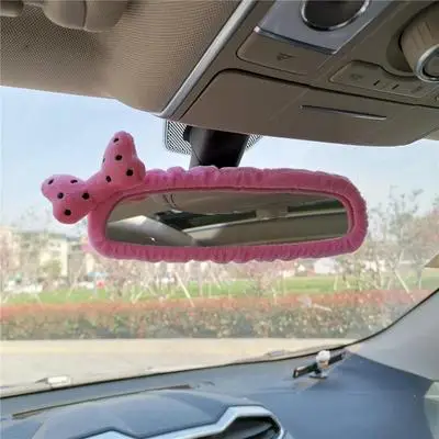 Rearview Mirror Cover Car Interior Decoration Car Reversing Mirror Cover Decoration Cartoon Butterfly Knot