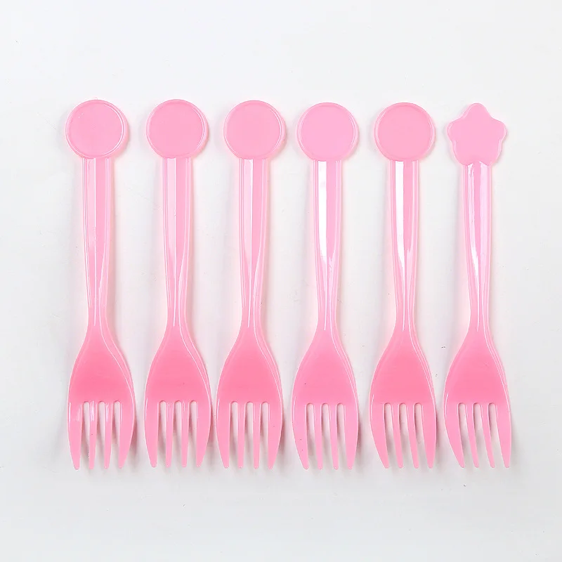 Fork 6 pcs Цирковая тематика, украшения для дня рождения, одноразовая посуда, бумажные стаканчики и тарелки, скатерть, соломинки, цирковые принадлежности для дня рождения - Цвет: Fork 6 pcs
