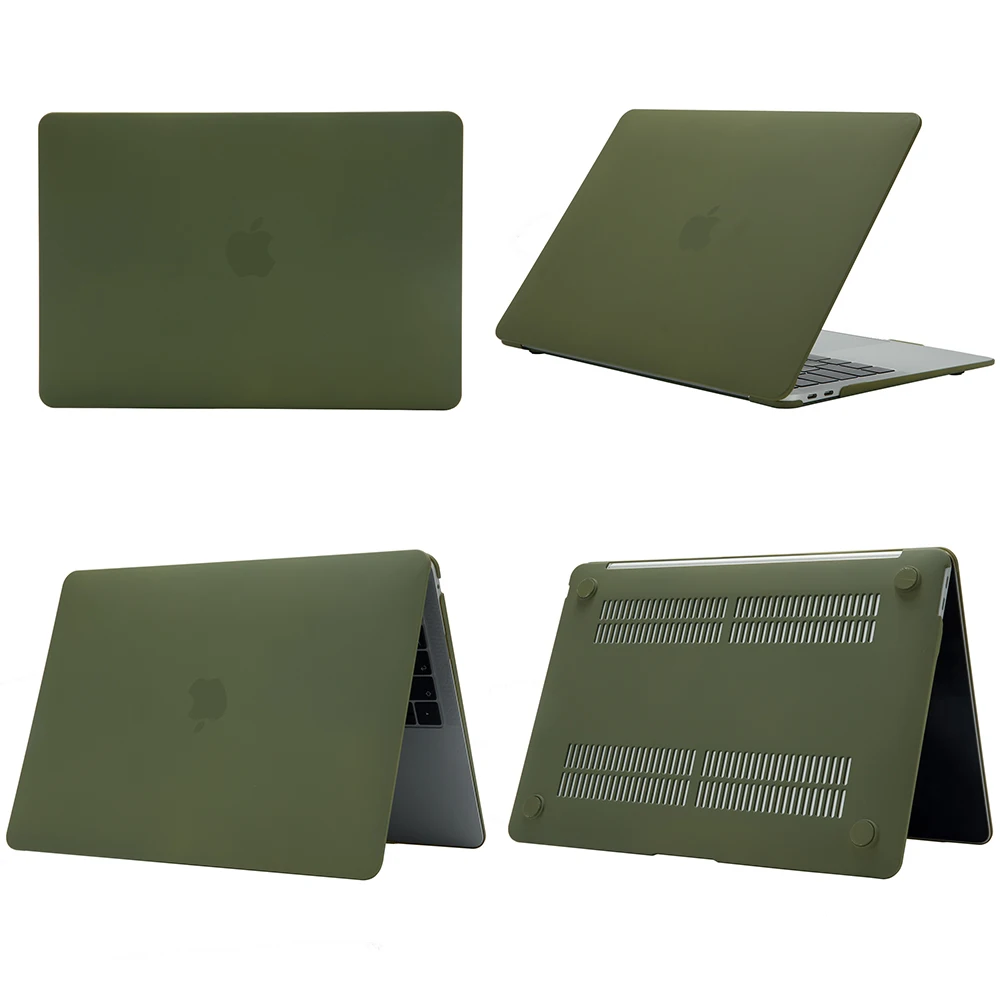 Матовый чехол для ноутбука Apple MacBook Air Pro retina 11 12 13 15 для mac book New Pro 13,3 15,4 дюймов A1706 A1932+ чехол для клавиатуры - Цвет: Avocado Green