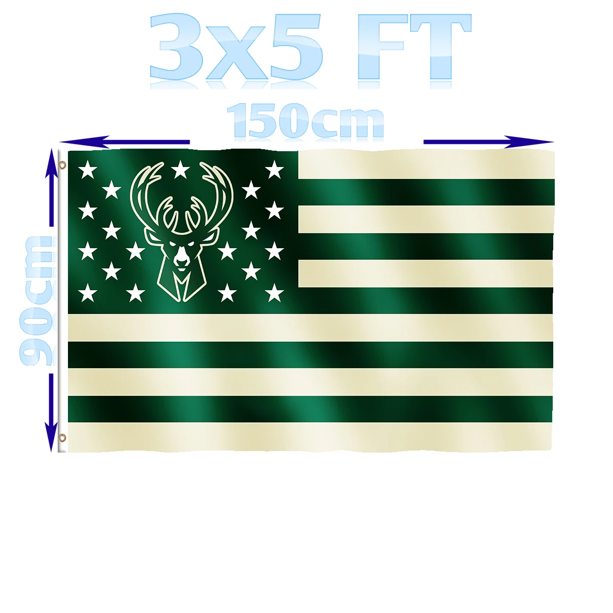 BENFACTORY Store 3x5 Ft Single Layer 100D Polyester Brass Grommets MIL  Bucks Mascot US Flag - AliExpress Home & Garden