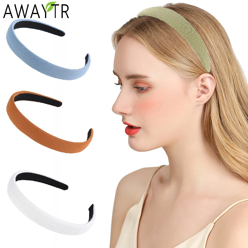 

AWAYTR New Women Hairband Elastic Headbands for Women Solid Color Hair Hoop Bands Holder Bezel Girls Hair Accessories Headdress