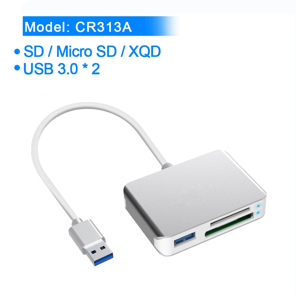 CR313A Rocketek USB 3,0 XQD SD/TF Micro SD устройство для чтения карт памяти Высокоскоростная передача sony серии M/G для Windows/Mac OS компьютера - Color: CR313A